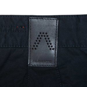 Alberto Black Regular Slim Fit Compact Cotton Chin